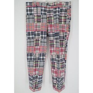 J. McLaughlin Mens 40 Madras Plaid Patchwork Pants USA Made RARE Size 40x32